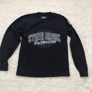 Stony Brook long sleeve tee. Small unisex black